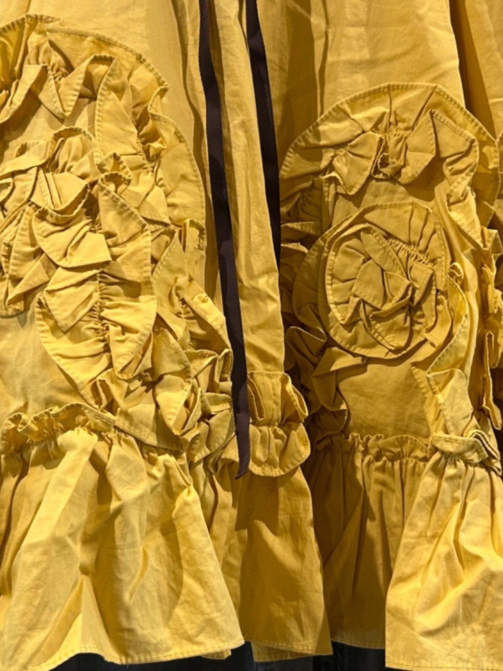 Ryu Strapless Yellow Ruffle Hem Sundress size Large - Picture 4 of 7